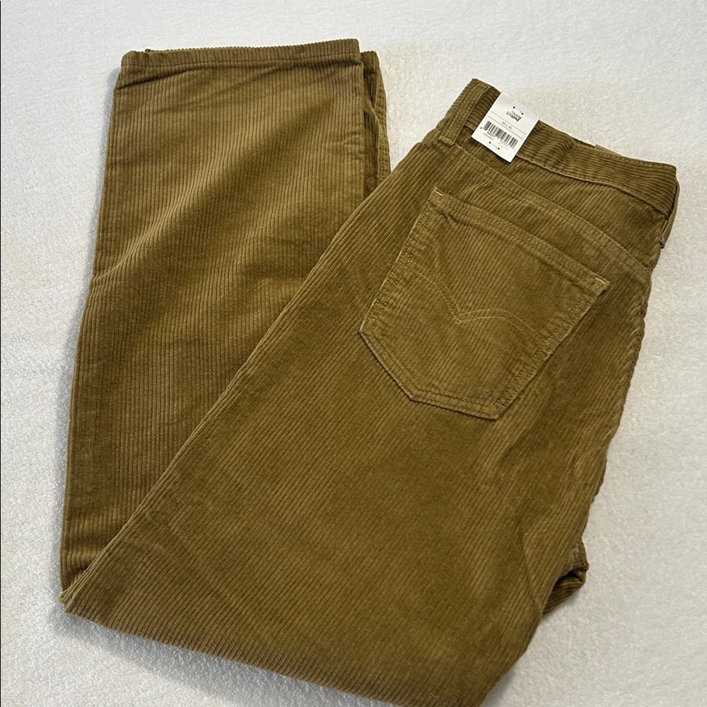 Levi’s 30 x30 Jeans Low Pro Golden Tan Corduroy MidRise Straight Leg Relaxed NWT - Picture 2 of 13